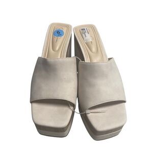 JESSICA SIMPSON JS-Charlete Platform Sandals 9M Cream No Box New With Defect